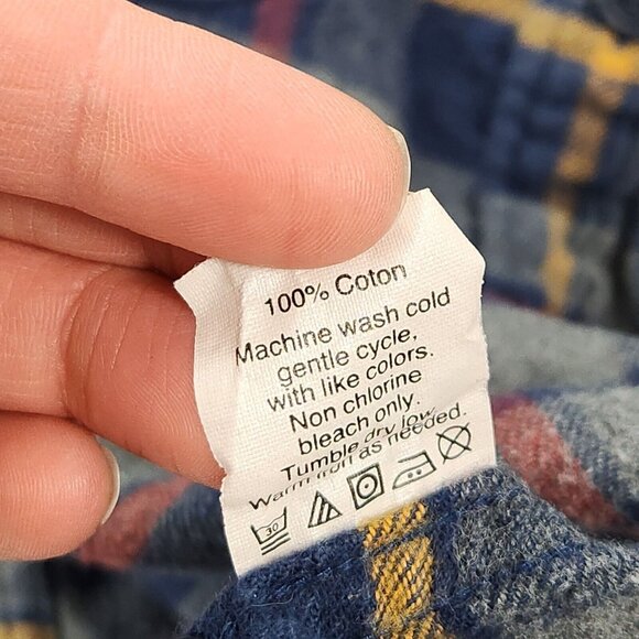 J Crew Shirt Mens Medium Blue Red Plaid Flannel Long Sleeve Button Front Cotton - Picture 7 of 10